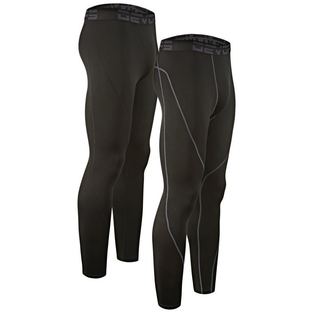 DEVOPS 2 Pack Men's thermal compression pants, Athletic sports Leggings ...
