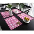 thumbnail image 3 of Valentine''s Day Placemats Set of 4, Love Heart Placemat for Dining Table Decorations, Cotton Linen Pink Buffalo Plaid Check Place Mats, Valentines Table Mats for Kitchen Dinner Holiday Party Decor, 3 of 6