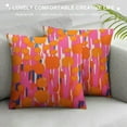 thumbnail image 3 of COMIO Abstract Retro 70s Pink Orange Paint Brush Throw Pillow Covers Aesthetic Throw Pillowcase Home Decor Living Room Cozy Cushion Cover for Bed Couch Sofa Trendy Funky Dormitory College, 3 of 5