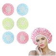thumbnail image 1 of MesaSe Bonnet de Douche Réutilisable 4 Pcs Bonnet de Douche Élastique Bonnet de Douche Imperméable Bonnet de Douche en Plastique Réutilisable pour Salon Spa pour Femmes (10.8 Pouces), 1 of 5