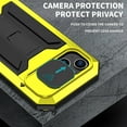 thumbnail image 5 of Allytech Rugged Case for iPhone 15 Plus with Screen Protector & Camera Lens Sliding Cover, Anti-Drop Shockproof Dustproof Hidden Kickstand Heavy Duty Triple-Layer Protection Shell, Yellow, 5 of 7