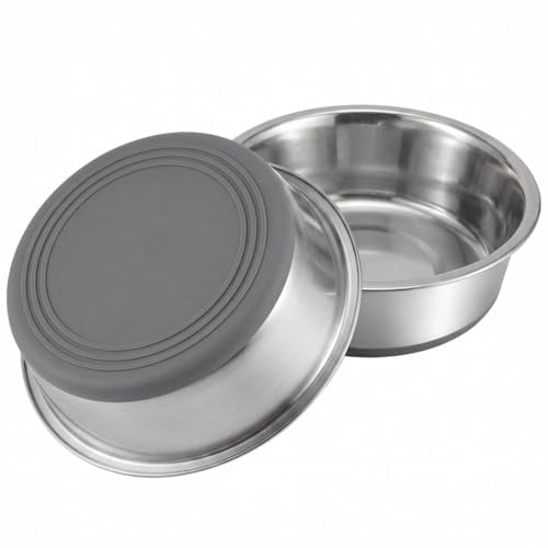 Dog water bowl,Cat water bowl,Nonslip Stainless Steel Dog Cat Bowls, 2 US Cup, 2 Count