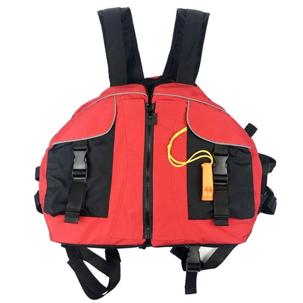 Chaleco salvavidas para adultos, impermeable, reflectante, ajustable, con silbato para pesca y navegación.