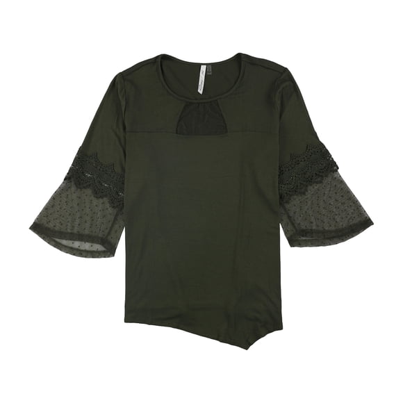 Blusa de punto de malla NY Collection para mujer verde 2X