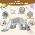 thumbnail image 4 of Shengchao Trade 12 in 1 Toddler Slide , Astronaut Themed  for Baby Slide Toddlers Aged 1-3, with Astronaut,Telescope, Basketball Hoop and Ring Toss, Toddler Playset Gray Combo, 4 of 15