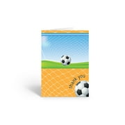 Soccer Themed Thank You Note Card - 10 Cards and Envelopes - B14075