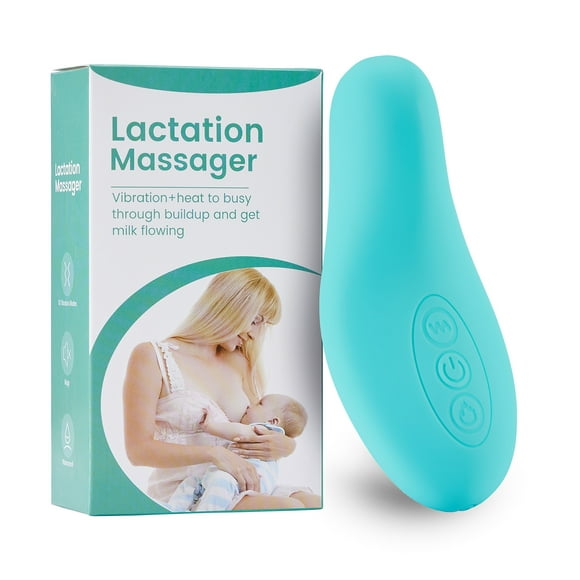 WIFORNT Lactation Massager, Waterproof Silicone Breast Massager with Heat and Vibration for Breastfeeding, Nursing, Pumping