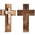 thumbnail image 2 of Cruz de madera para pared, cruz cristiana, cruz espiritual, religiosa, regalo con gancho para colgar en la pared o en la mesa, con bendición para la iglesia, decoración de la habitación del hogar,, 2 of 5