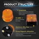 thumbnail image 2 of 1pcs Yellow LED Battery Operated Warning Light, Magnetic Flashing Warning Light for Vehicle with Cigarette Lighter Socket 12V, 24V, 2 of 5