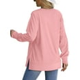 thumbnail image 3 of MOSHU Crewneck Sweatshirts for Women Side Split Long Sleeve Shirts Fashion Fall Womens Tops, 3 of 8