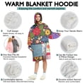 thumbnail image 5 of Wearable Oversized Blanket,Pioneer Flower Floral Print Pattern Wearable Blanket Hoodie for Adults,Cozy Hooded Blankets with Super Pockets,Super Warm Fuzzy Pullover for Women & Men, 5 of 6