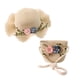 thumbnail image 4 of Conjunto de sombrero de paja y bolso pequeño, sombrero de verano para niñas, sombrero de paja para niños con flor para vacaciones, viajes, playa, beige, 4 of 8