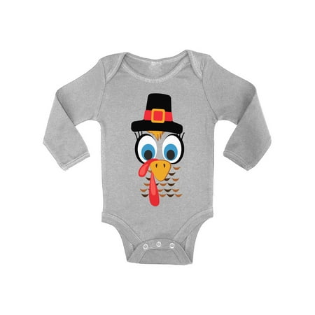 

Awkward Styles Thanksgiving Bodysuit Turkey Face Baby Romper