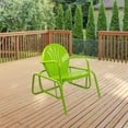thumbnail image 2 of Northlight Outdoor Retro Metal Tulip Glider Patio Chair, Lime Green, 2 of 5