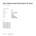 thumbnail image 2 of Hyundai Ioniq Wheel 2017-2019 15" Factory OEM Black 52910G2000, 2 of 2
