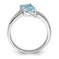 thumbnail image 2 of Bague Cœur Aqua en Argent Sterling 925 Pierre Précieuse Amour, 2 of 10