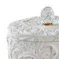 thumbnail image 2 of Benzara BM240880 Jewelry Box with Baroque Scroll Design & Crystal Accent, White, 2 of 5