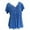 Blue, variant on Women Plus Size V-Neck Tops Ruched Tunic Short Sleeve T-shirt Summer Clothes Casual Tunic Blouse Oversize Camisas De Mujer