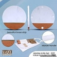 thumbnail image 2 of Luxe Designs | Wood & White Marble Cheese Cutting Board with Knife Set - 12" Serving Tray for Charcuterie Meat Platter, Fruit & Crackers, 2 of 6