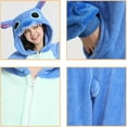 thumbnail image 4 of Pajamas Halloween Unisex Adult Onesie Cosplay Cartoon Mens Womens Flannel Party Stitch Jumpsuits, 4 of 5