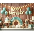 thumbnail image 3 of Teddy Bear Party Decoration Happy Birthday Banner Balloon Cake Decor for Kids Celebration Indoor Event, 3 of 7