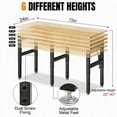 thumbnail image 4 of 72" Heavy Duty Work Bench, 5000 LBS Capacity Adjustable Workbench with Power Outlet & Pegboard, Rubber Wood Work Table for Garage, Workshop, Office, Home, 4 of 7