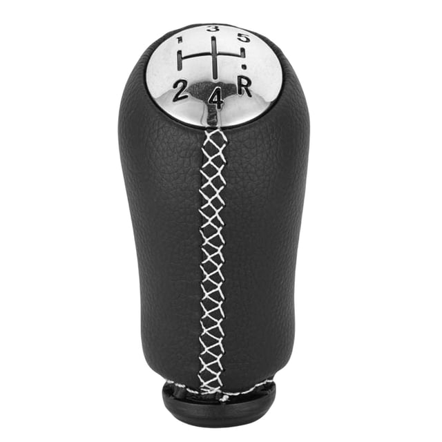 Perilla de Marchas Manual Accesorios Universales de Cuero PU de Repuesto de 5 Velocidades para MK2 Scenic MK2 Cordón Blanco