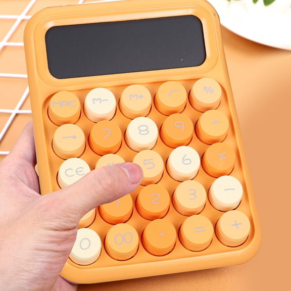 HBBKVI Standard Function Basic Calculator, Digits Desktop Calculator with Large LCD Display and Sensitive Button, Desktop Calculator for Office, Home, School (Orange)