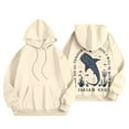 thumbnail image 4 of Puliio Women's Hoodies Sweatshirts Ocean Style Whale Printed Long Sleeve Pocket Pullovers Casual Loose Daily Wear Autumn Winter Drawstring Hoody Hooded For Women, 4 of 6