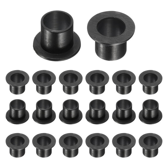 12pcs Flanged Sleeve Bearings Plastic Bushings ID 10.15mm x OD 12.2mm x Length 12.15mm Nylon Bushings, Black