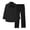 Black, variant on Plus Size Womens Clothes Kelon Women Summer Cotton Linen Long Sets 2 Piece Long Top Lounge Beach Vacation Two Piece Outfits, 2XL
