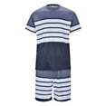 thumbnail image 5 of Cathalem Summer Outfits for Men Vacation Mens Short Sets 2 Piece Outfits - Summer Vacation Beach Outfits - Short Sleeve T Shirts and Shorts Set(Blue,XXXL), 5 of 5