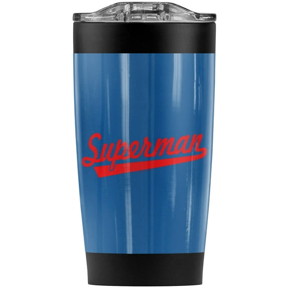 Superman S Tail Stainless Steel Tumbler 20 oz Coffee Travel Mug/Cup, Vacuum Insulated & Double Wall with Leakproof Sliding Lid | Great for Hot Drinks and Cold Beverages