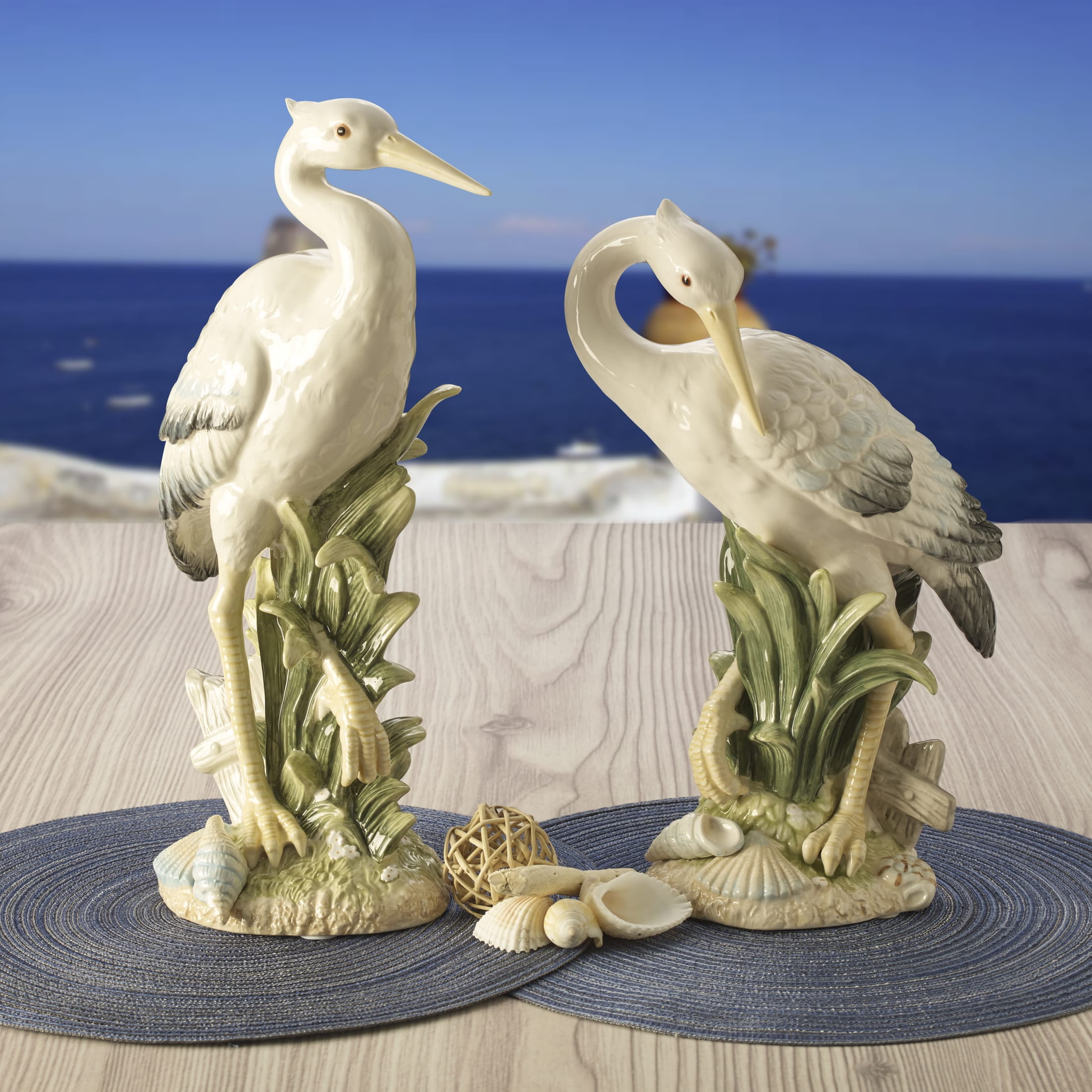 Fitz and Floyd Newport Home 16" Tall Egret Face Earthenware Decorative Figurine
