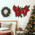 thumbnail image 4 of Liffy 15" Poinsettia Metal Wall Art - Christmas Decorations Indoor, Floral Xmas Wall Decor for Living Room, Bathroom, Porch, Garden, Yard, 4 of 15