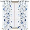 thumbnail image 4 of Alishomtll Modern Blue Flowers Grommet Light Filtering Curtains, 52" X 63" (2 Panels), 4 of 7