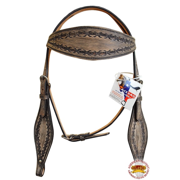 Hilason Western Horse Headstall Tack Bridle American Leather Rough Out Brown
