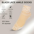 thumbnail image 2 of 5 Pairs Women's Lace Ankle Socks Mesh Lace Fishnet Ankle Socks for Girls Accessories Dress, 2 of 7