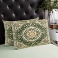 thumbnail image 4 of Green Boho Throw Pillow Cover 24 x 36 Inch Decorative Pillow Cover Chic Traditional Antique Geometric Tribal Lumbar Pillowcase Seasonal Rectangle Cushion Case for Couch Sofa Bed Living Room, 4 of 7