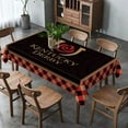 thumbnail image 4 of Kentucky Derby Tablecloth Run for The Roses Horse Racing Party Decoration Buffalo Plaid Check Kitchen Dining Room Table Cover-60×84inch, 4 of 5