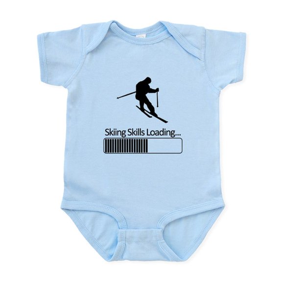 CafePress - Skiing Skills Loading Body Suit - Baby Light Bodysuit, Size Newborn - 24 Months
