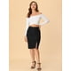 thumbnail image 3 of INSPIRE CHIC Falda De Mezclilla Casual Para Mujer Con Abertura, Talle Alto, Hasta La Rodilla, Faldas De Mezclilla Negro XS, 3 of 6