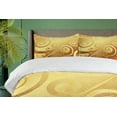 thumbnail image 4 of Ambesonne Modern Duvet Cover Sets, Floral Swirls Leaves, 2-King, Earth Yellow Brown, 4 of 7
