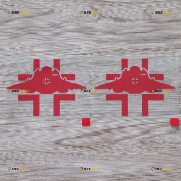 2 X Red 4" Reichsflugscheibe Haunebu UFO Decal Sticker Luftwaffe Sky Iron Cross Germany