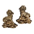 thumbnail image 1 of 1 par de estatuas Kylin de Feng Shui, figuras chinas para decoración del hogar, sala de estar u oficina Cobre 9x9.5cm, 1 of 9