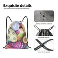 thumbnail image 4 of Daiia Colorful Easter Eggs Pattern Drawstring Backpack, Gym Bag, Lightweight Backpack, Water-Resistant Bag Travel Sports Backpack, Fitness Bag, Yoga Bag-Small, 4 of 6