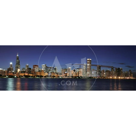 Chicago Skyline at Night Print Wall Art By (Best Place To Photograph Chicago Skyline)