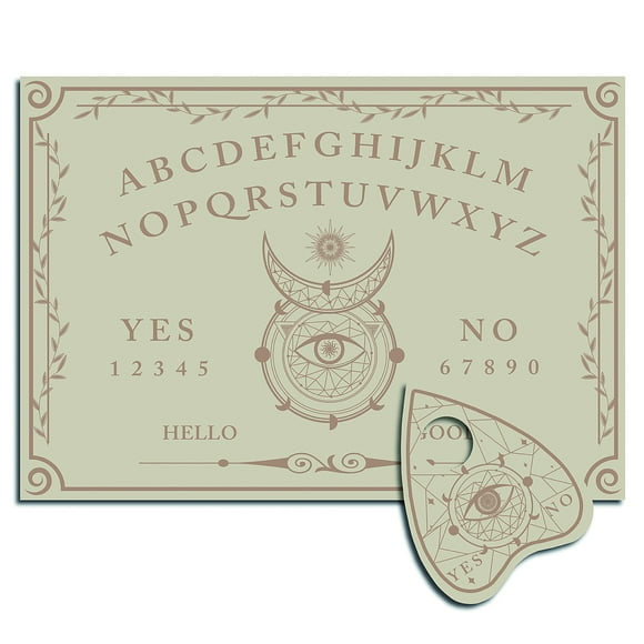 1 juego de tablero de madera para espíritus, tablero de péndulo, tablero de ouija parlante de madera con plancheta, kit de adivinación de radiestesia, juego de caza de espíritus, mensaje metafísico,