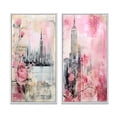 thumbnail image 2 of Designart "Vintage New York with Empire State Building V" City New York Framed Wall Art Set Of 2 - Traditional Pink Gallery Wall Frame Set For Home Decor, 2 of 6