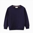 thumbnail image 2 of TOWED22 Toddler Boy Girls Long Sleeve Shirt Baby Boys Crewneck Sweatshirt Solid Color Soft Cotton Pullover Clothes(Dark Purple,7 Y), 2 of 4